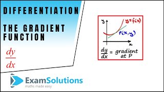 Differentiation  gradient function dydx  Calculus by ExamSolutions [upl. by Salomi908]