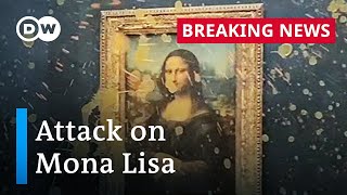 Activists deface Leonardo Da Vincis Mona Lisa in Paris  DW News [upl. by Graaf836]