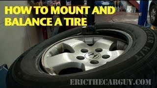 How To Mount and Balance A Tire EricTheCarGuy [upl. by Nelo312]