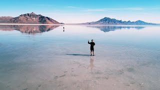 Flooded Bonneville Salt Flats Unbelievable Reflections  Cinematic Adventure Vlog [upl. by Oigres]