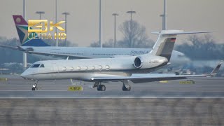 4K Gulfstream G550 from BMW Flugdienst DABMW arrival at Munich Airport MUC EDDM [upl. by Romelda]