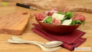 Arugula rocket salad with prosciutto and cheese [upl. by Oap]