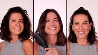 How I style my short curly hair  5 minute frizzy hairstyles [upl. by Horst]