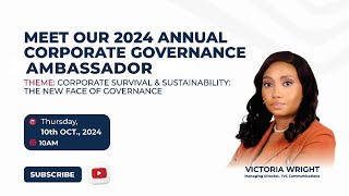 MEET OUR 2024 CORPORATE GOVERNANCE CONFERENCE AMBASSADOR [upl. by Narmi]