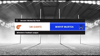 R4 Seniors SM Giants v Minyip Murtoa  Wimmera Football League [upl. by Esiole]