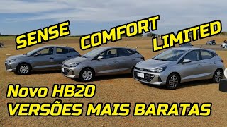 Novo HB20 as versões mais baratas SENSE COMFORT e LIMITED  Caçador de Carros [upl. by Iru]