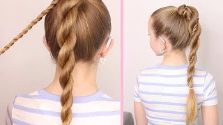 Easy ponytail hairstyle 📚💜 [upl. by Normi]