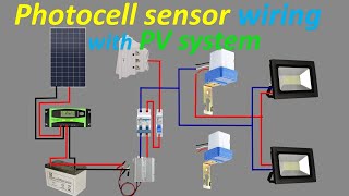 photocell sensor wiring  Automatic security lighting for PV system using photocell [upl. by Celestia]