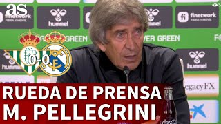 BETIS 0  REAL MADRID 0  RUEDA de PRENSA de MANUEL PELLEGRINI  Diario AS [upl. by Alboran]