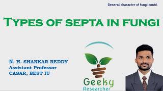 Lec 4 Types of Septa in Fungi  Mycology  Plant Pathology  BScMSc Agri [upl. by Aneem971]