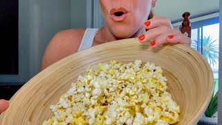 ASMR crunchy Buttered Popcorn eating video 🍿 [upl. by Atekram]