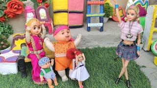 Satisfying With Barbie Daily RoutineBarbie doll all day routine in Indian VillageRadha ki kahani [upl. by Violetta671]