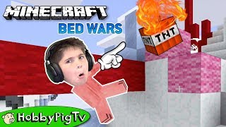 Minecraft Bed Wars With Fan HobbyPigTV [upl. by Holna]