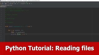 Python Tutorial  Reading files [upl. by Oneil]