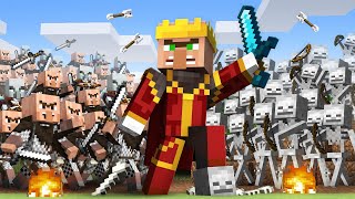 Villager and Pillager Alliance vs Skeleton King  Minecraft Animation Movie [upl. by Buckler]