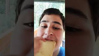 Day 106 of eating bread every day funny bigbread eatingbread crispbread stuffedbread bread [upl. by Auqenet]