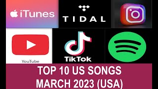 TOP US SONGS MAR 2023M Wallen M Cyrus Weeknd SZA Pinkpantheress Rema s Gomez B Zimmerman Li [upl. by Ecahc]