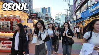 Hongdae Street Walking tour Seoul City Korea 4k City Tour [upl. by Keldon]