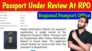 Passport Under Review At RPO Passport Pending At Regional Passport Office In 2022 [upl. by Phelgen741]