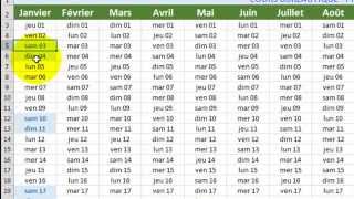 Excel Calendrier perpétuel facile [upl. by Ennairam]