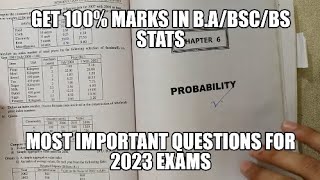 Ch6 Probability Full Chapter Most Important Questions For BABSBSC Statistics Exam 2023 [upl. by Liatnahs]