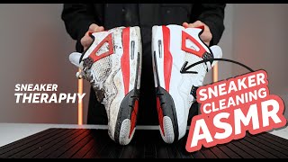 ASMR Jordan 4 Sneaker Clean no washing machine  Crep Protect [upl. by Wellington]