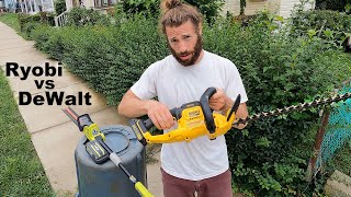 Ryobi 40V Pole Trimmer vs Dewalt 20V  Commercial Review [upl. by Odel]