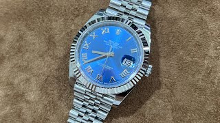 Rolex Datejust 41 Azzuro Blue Dial Review [upl. by Enirroc954]