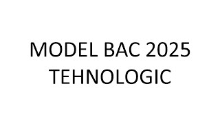 Model bac matematica 2025 tehnologic [upl. by Alby889]