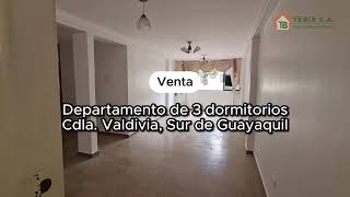 Departamento en Venta de 3 Dormitorios  Bloques Ciudadela Valdivia Sur de Guayaquil [upl. by Inanak]