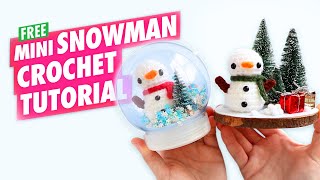 Easy 1 Hour Crochet Winter Snowman Tutorial  Free Christmas Amigurumi Pattern for Beginners [upl. by Ingamar733]