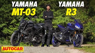 Yamaha R3 and MT03 review  Coming to India soon  First Ride  autocarindia1 [upl. by Giffer]