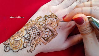 Eid Special Back Hand Mehndi Design  Eid Henna Design  Mehers Henna [upl. by Yeslrahc801]