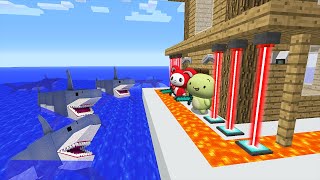 SAFEST SECURITY HOUSE vs ZOMBIE SHARK  Minecraft [upl. by Asseneg]