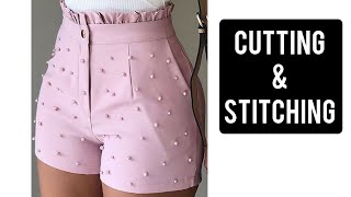 How to CUT and SEW a SHORT PANT  Cutting and stitching  DIY  Summer sewing ideas project [upl. by Nadruoj83]