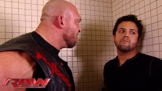 Ryback humiliates a local competitor in the locker room Raw August 19 2013 [upl. by Adehsar]