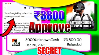 ₹3800 Refund In Bgmi  Bgmi Refund Secret  How To Refund ₹ 3800 In Bgmi Purchase Amount [upl. by Afirahs876]