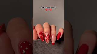 Festive Nail Art l Bow nail art christmasnails rednailart [upl. by Ainala649]