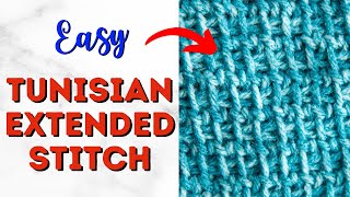 How to Crochet TUNISIAN EXTENDED Stitch Tutorial [upl. by Bushey]