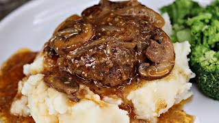 Salisbury Steak  Hamburger Steak  TV Dinner Style [upl. by Nnairrek355]