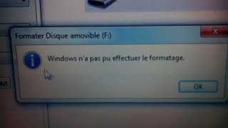 WINDOWS na pas pu effectuer le formatage solution [upl. by Anitsuga]