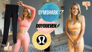 NEW ACTIVEWEAR HAUL  Gymshark DoYouEven and Lululemon Review [upl. by Chane]