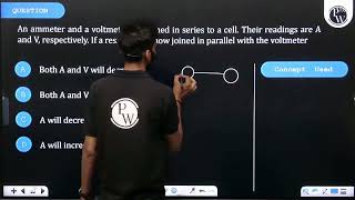 An ammeter and a voltmeter are joined in series to a cell Their readings are A and V respectiv [upl. by Nueoras]