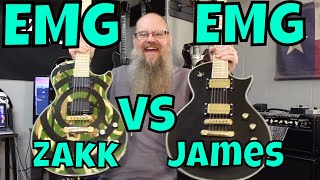 EMG HET SET vs EMG HZ Passives James vs Zakk Guitars [upl. by Borlase825]