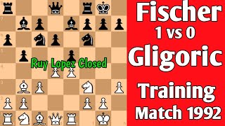 Fischer vs Gligoric  Ruy Lopez Closed 1992 chess [upl. by Amalburga]