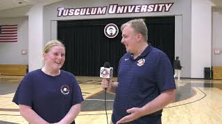 CarsonNewman Volleyball Bennett McCombs Recaps the Win over Tusculum 92724 [upl. by Arriet]