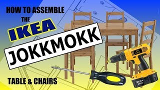 How To  Assemble IKEA JOKKMOKK FLATPACK Table amp Chairs Dining Set [upl. by Milo]