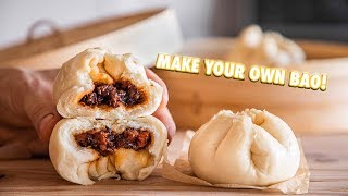 Easy Chinese BBQ Pork Steamed Buns Bao [upl. by Llenhoj]