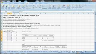 Excel Techniques  10  ANOVA  Single Factoravi [upl. by Sirtemed603]