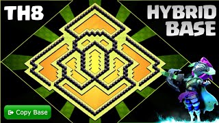 NEW BEST TH8 hHYBRID BASE COPYLINK Town Hall 8 Base 2024  Clash of Clans 1110 [upl. by Llenaej]